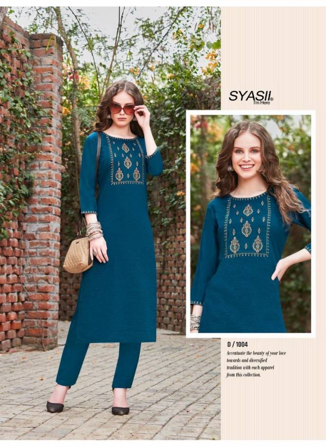 Syasii Rayasa Latest Fancy Regular Casual Wear Designer  Cotton Kurti With Bottom Collection